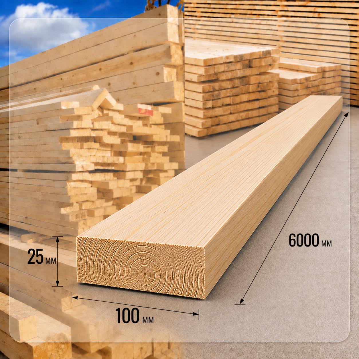 25X100 Scândură tivită 25x100x6000 mm - imagine 1